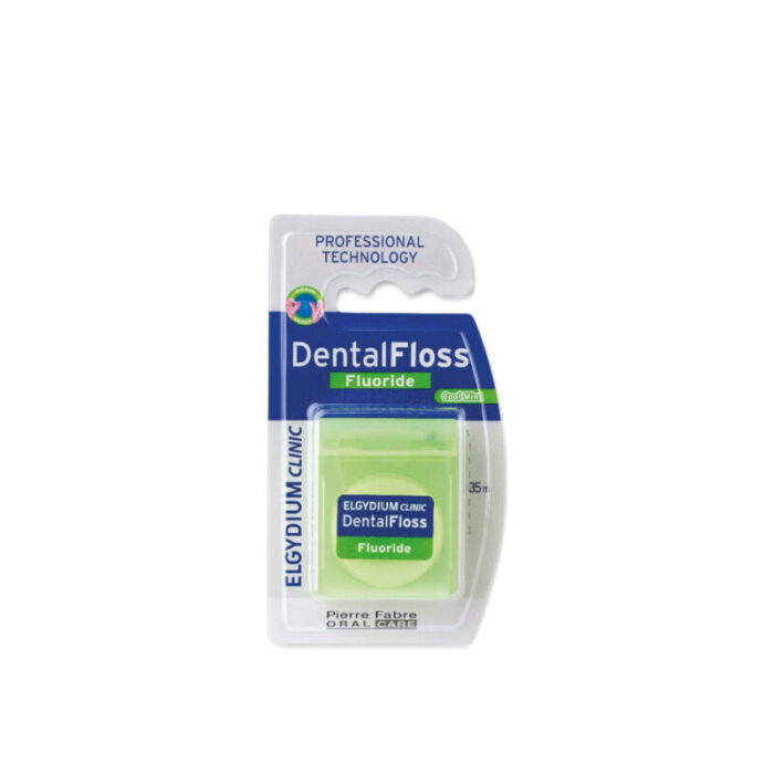 elgydium clinic fluoride dental floss cool mint 35m